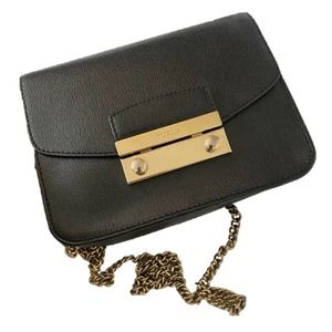 Furla Metropolis Leather Crossbody on Gold Chain